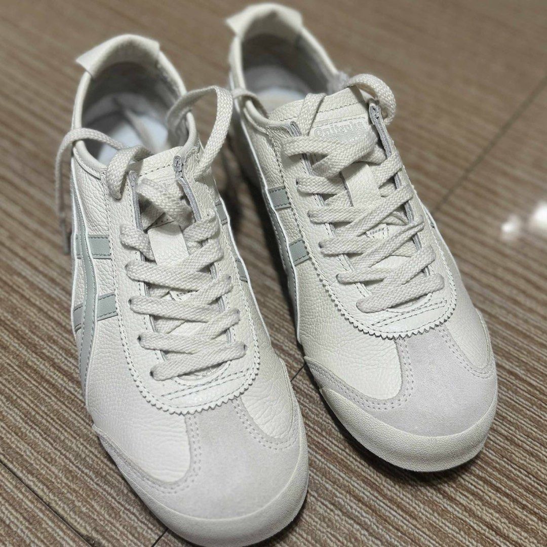 ONITSUKA MEXICO 66 cream/light sage (Category: Sneakers) located in Cainta. Submitted by declutter_kyle (Listing ID 1388171951, Image 2). Description: ONITSUKA MEXICO 66 CREAM/LIGHT SAGE BOUGHT IN TOKYO (USED ONCE:MINT CONDITION) RFS: DOESN'T FIT (BIG TALAGA KAY ATE) SIZE: 5.5 UK / 8 US WOMEN / 39.5 EUR / 25.0 CM PRICE: P8500.