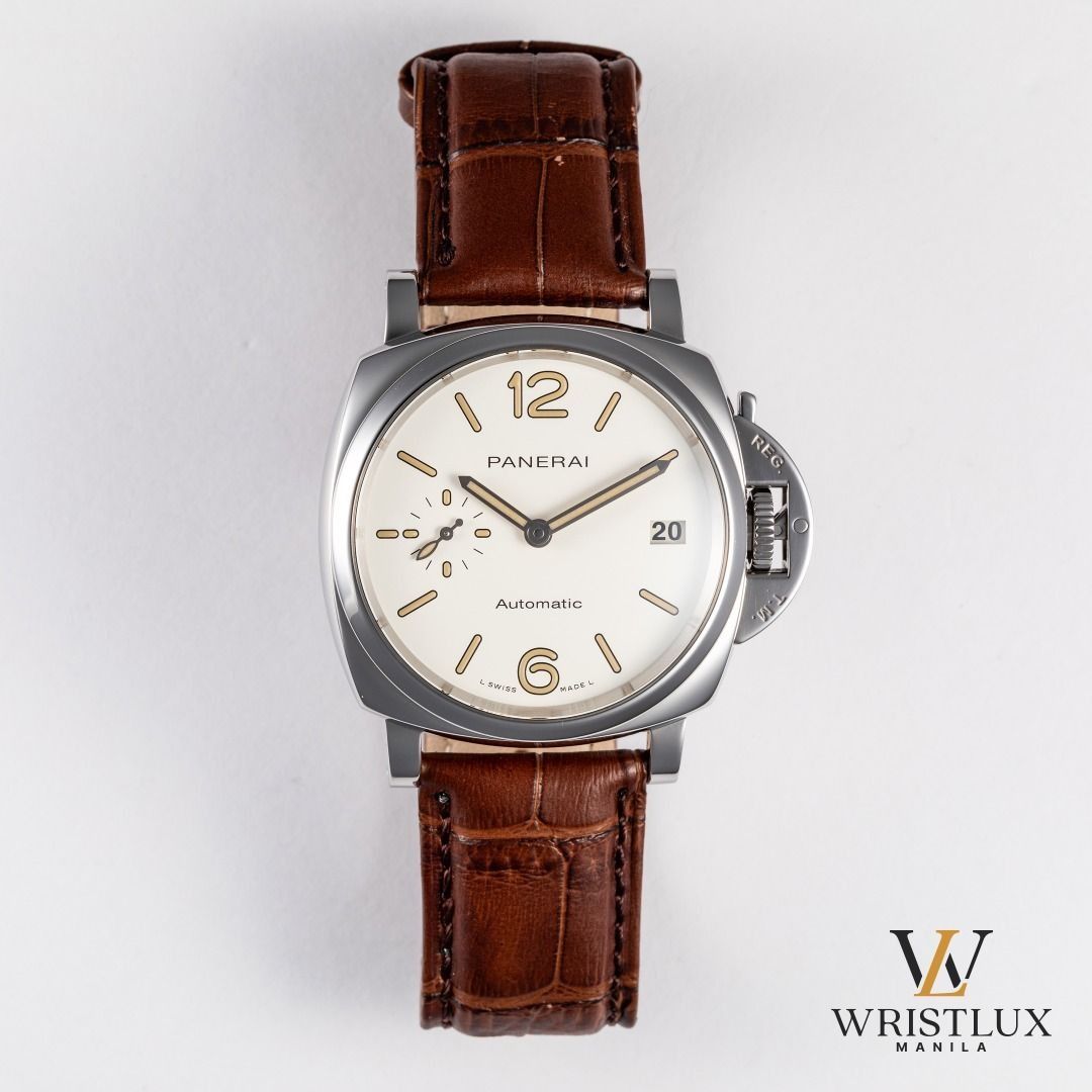 Panerai Luminor Due Automatic PAM01043 (Category: Luxury Watches) located in Manila. Submitted by rafael_lesaguis (Listing ID 1388163084, Image 1). Description: 9/10 Condition Year 2021 38mm Steel Case Box, Card, & original strap included. Actual photos posted Open for Authentication BGC Meet up preferably Wristlux Manila is not affiliated of the brands featured on this page..