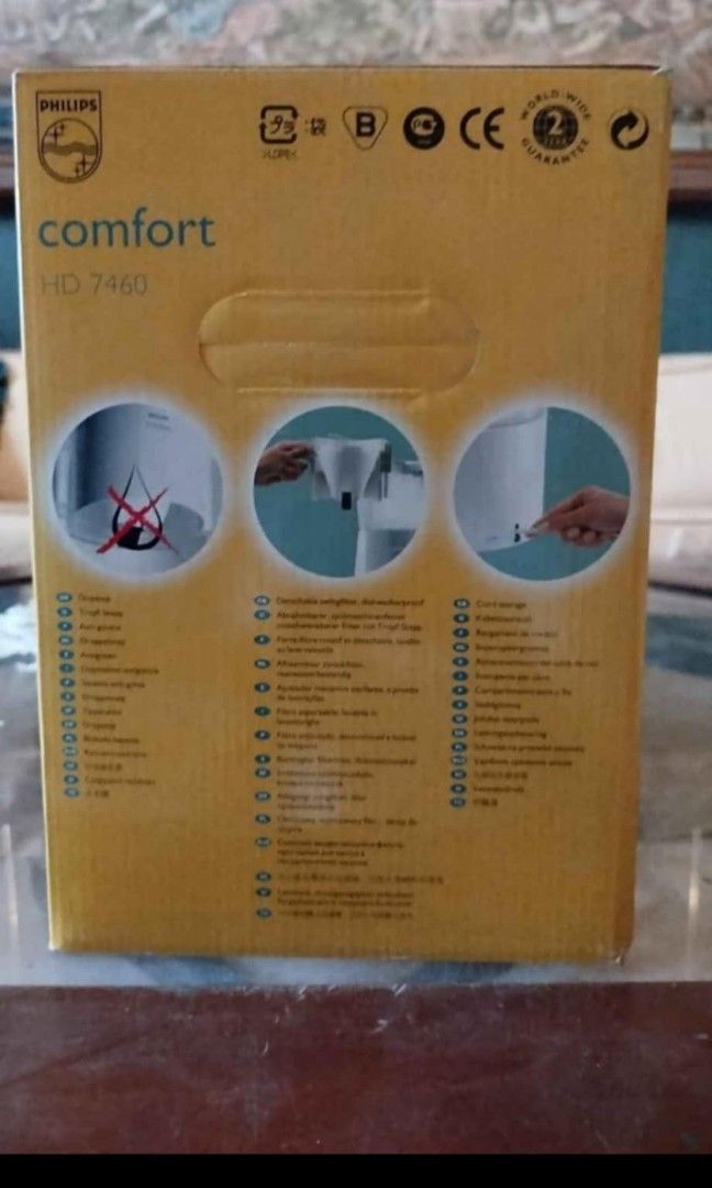 Philips Comfort HD 7460 Coffee Maker (White) (Category: Coffee Machines & Makers) located in Quezon City. Submitted by jta_finds (Listing ID 1388173723, Image 2). Description: 0.6L 650 W New old stock Received as a gift. Never used.