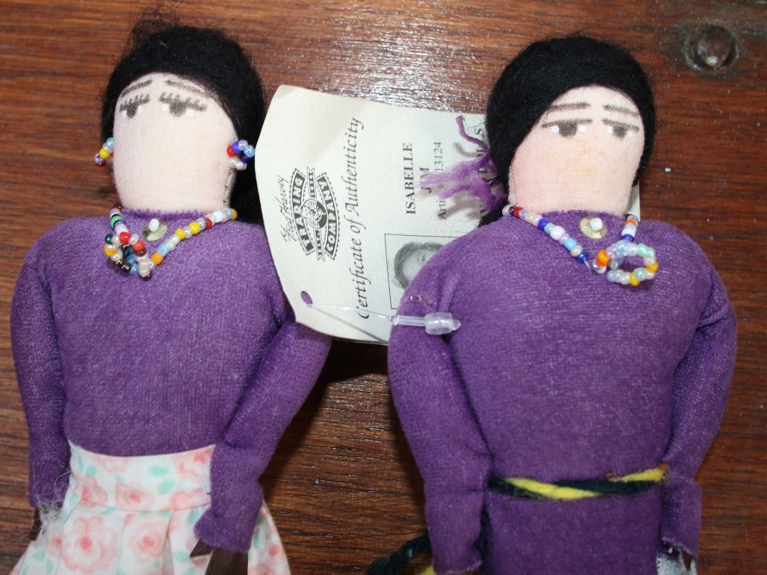 Preloved Pair of Authentic Navajo Dolls, Handmade Navajo Native American Dolls (Category: Children's Toys) located in Burnie. Submitted by tasmanianbeauties (Listing ID 1388299021, Image 2). Description: Preloved Pair of Authentic Navajo Dolls, Handmade Navajo Native American Dolls Visit my website for this and other great finds. Paypal and credit card facilities available. Cloth dolls with a certificate of authenticity. They measure 21cm in heig
