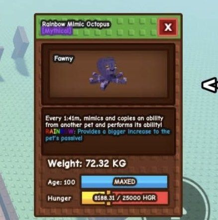 Rainbow Mimic Octopus from Hatch (Category: In-Game Products) located in Caloocan City. Submitted by gag-seller (Listing ID 1388161074, Image 2). Description: RUSHHH SALEEE!!!! Quitting sales since college already started. Gcash/Paypal only. Rainbow mimic octopus FROM HATCH!.