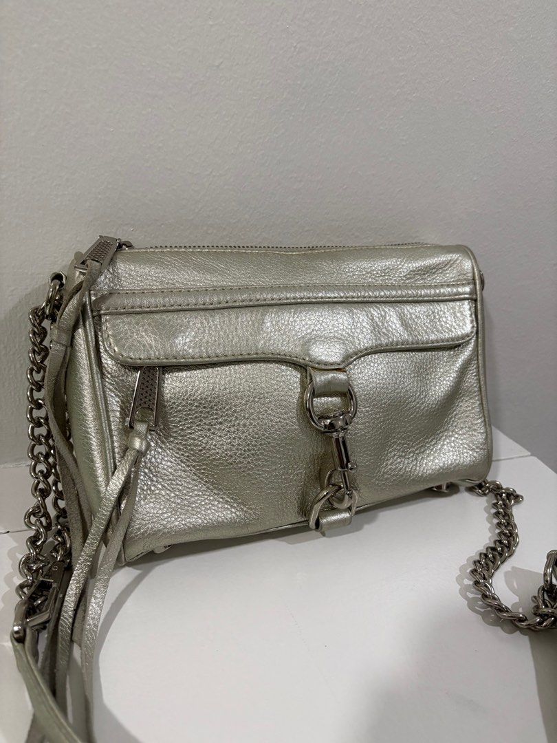 Rare Rebecca Minkoff Silver Bag (Category: Luxury Bags & Wallets) located in Quezon City. Submitted by highhellocurator (Listing ID 1388289364, Image 2). Description: Authentic Rebecca Minkoff Bag M.A.C Bag Combination if Chain and leather Strap Convertible to cross body, kili bag or shoulder bag Genuine Leather Can be used for events.