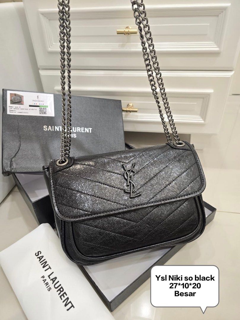 Ysl Crossbody Bag Ysl Black Silver Chain Bag Saint Laurent Sunset