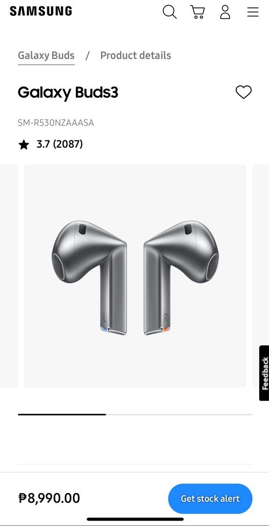 Samsung Galaxy Buds 3 (Category: Earphones) located in Cagayan de Oro. Submitted by aquamarine14 (Listing ID 1388148356, Image 3). Description: Brand new with box (unopened) From samsung website its original price 8990, 7k nalang RFS: not using it, just a freebie from the samsung galaxy fold i bought Message me for more queries.