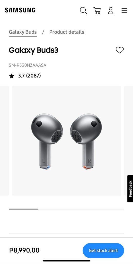Samsung Galaxy Buds 3 (Category: Earphones) located in Cagayan de Oro. Submitted by aquamarine14 (Listing ID 1388148356, Image 2). Description: Brand new with box (unopened) From samsung website its original price 8990, 7k nalang RFS: not using it, just a freebie from the samsung galaxy fold i bought Message me for more queries.