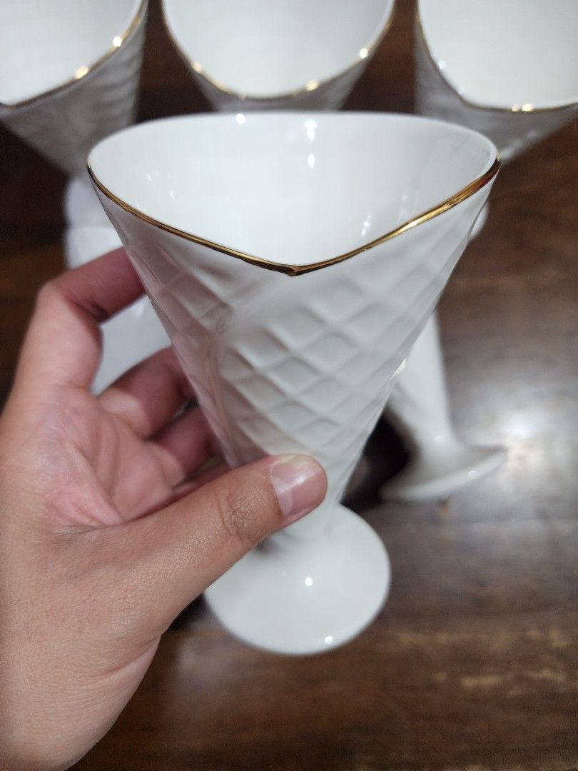 SALE❗️SANGO Ceramic Ice Cream Cup - Per piece (Category: Dinnerware & Cutlery) located in Quezon City. Submitted by senyoramaria (Listing ID 1388289761, Image 1). Description: SANGO Miss Princess Ceramic Ice Cream Cup 3.5 inches in diameter 5.8 inches tall Can pass as brandnew. Gold lining intact Price is per piece. 20 pcs available. Php300 each.