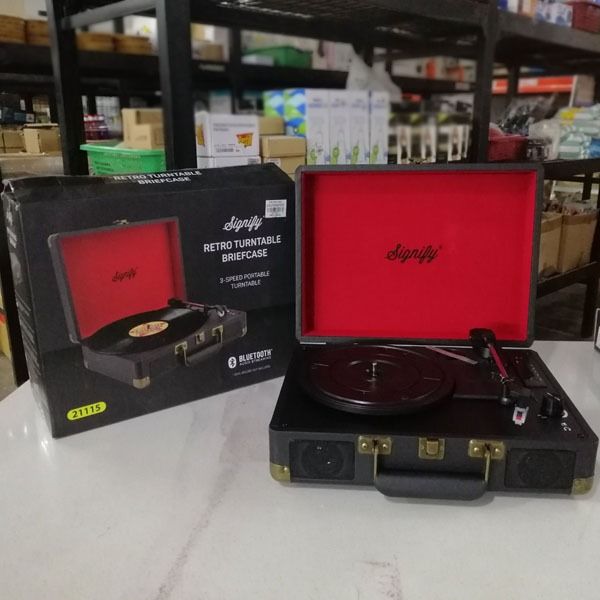 Signify Retro Turntable Briefcase EA2147 (Category: Portable Music Players) located in Paranaque City. Submitted by ivy69425 (Listing ID 1388131016, Image 1). Description: Brand: Signify Model: EA2147 Condition: Almost New/Working Type: Retro Turntable Briefcase (Portable Record Player) Power Supply: 5V 1A Power Consumption: 5W USB Output: 5V 150mA.