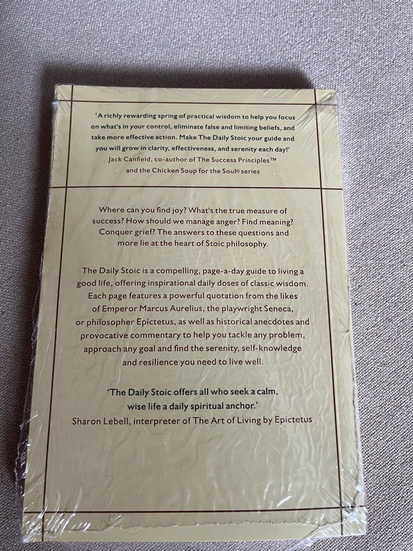 The Daily Stoic (Category: Storybooks) located in Makati City. Submitted by messbless (Listing ID 1388199823, Image 2). Description: Book filled with philosophical advice on managing anger, handling grief, determining success and more. RFS: already own a copy -self help book.
