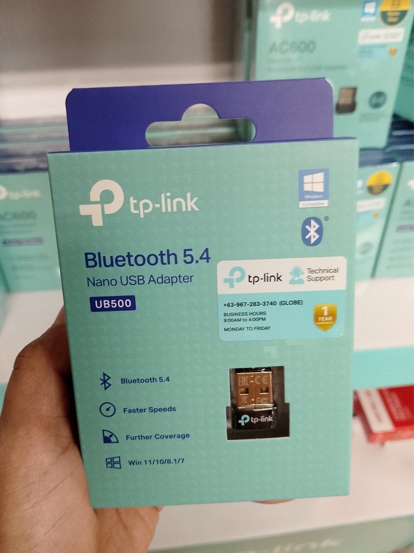 TP-Link UB500 Bluetooth 5.4 Nano USB Adapter | Bluetooth Dongle (Category: Cables & Adaptors) located in Pasig City. Submitted by techubstoreandaccessories (Listing ID 1388169977, Image 2). Description: TP-Link UB500 Bluetooth 5.4 Nano USB Adapter | Bluetooth Dongle Ready for Pick Up / Delivery ‼️ 📌 DETAILS: ✅Actual Picture Posted. ✅BRAND NEW & ORIGINAL. ✅7 Days Replacement for Factory Defects and 1year Warranty. (Terms and conditions apply) ---