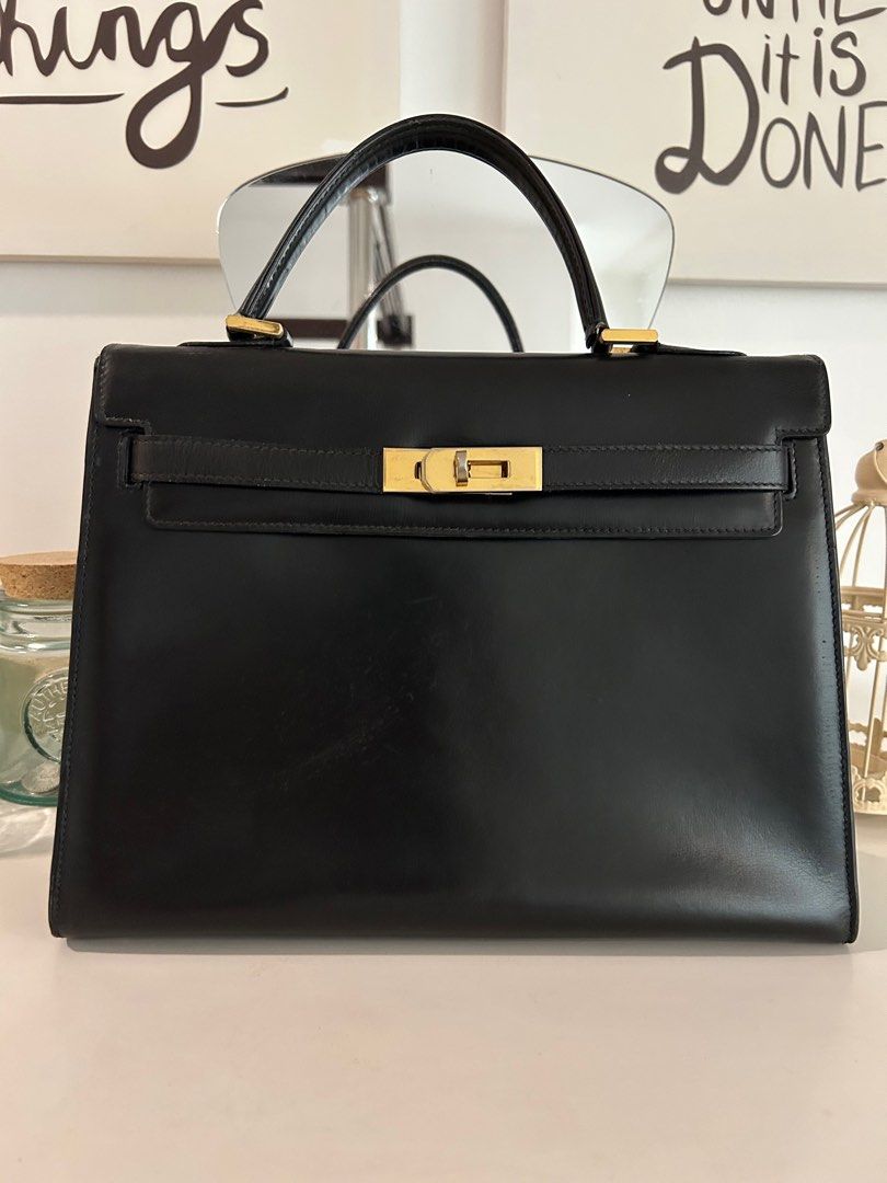 Vintage Bally Kelly 32 Box leather (Category: Luxury Bags & Wallets) located in Taguig. Submitted by vintage_gifted_thrifted (Listing ID 1388206932, Image 1). Description: Vintage Authentic Bally Made in Switzerland Kelly-style handbag in shiny box leather.This did not come with a strap. Comes with dustbag.This is a vintage item. Pls manage expectations..