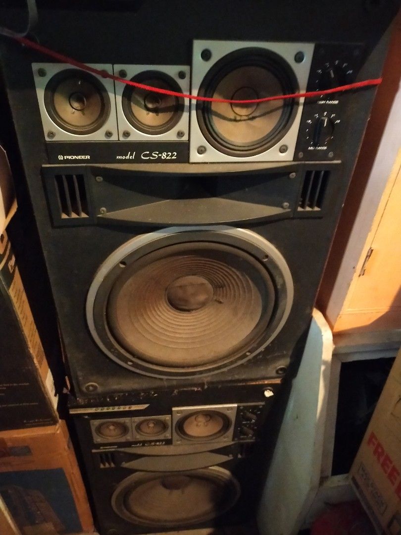 VINTAGE PIONEER and TECHNICS CASETTE STEREO DECK (Category: Soundbars, Speakers & Amplifiers) located in Taytay. Submitted by archie2427 (Listing ID 1388238548, Image 2). Description: THE BOX SPEAKERS ARE ALREADY DAMAGED AND 1 EMBLEM/BADGE WAS ALREADY MISSING. PLEASE REFER TO.THE PHOTOS. FOR SERIOUS COLLECTORS AND AUDIO ENTHUSIASTS. RUSH SALE. AS IS. WHAT YOU SEE IS WHAT YOU WILL GET. PLEASE MANAGE YOUR EXPECTATIONS AS THIS WERE DECADES OLD. UNTE