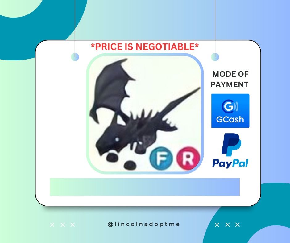 ADOPT ME | FLY RIDE FR SHADOW DRAGON | ROBLOX (Category: In-Game Products) located in Manila. Submitted by lincolnadoptme (Listing ID 1388348711, Image 1). Description: STRICTLY PAYMENT FIRST. WILLING TO MEET IN GAME. NO RESERVATION. OPEN FOR PRE-ORDERS MODE OF PAYMENT: GCASH/BANK TRANSFER/PAYPAL .