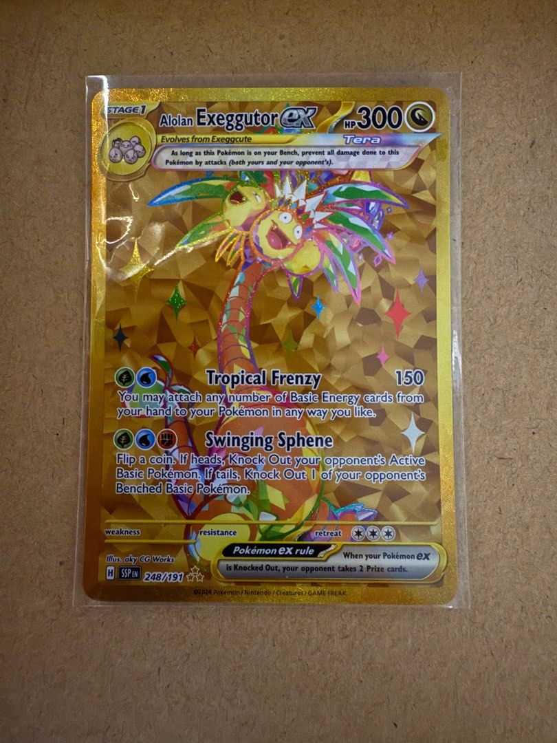 Alolan Exeggcutor ex #248 - Hyper Rare (Category: Raw Singles) located in Pasig City. Submitted by chaosharbinger (Listing ID 1388492448, Image 3). Description: Alolan Exeggcutor ex #248 - Hyper Rare - from Surging Sparks - fresh pull - unwanted hit - negotiable price.