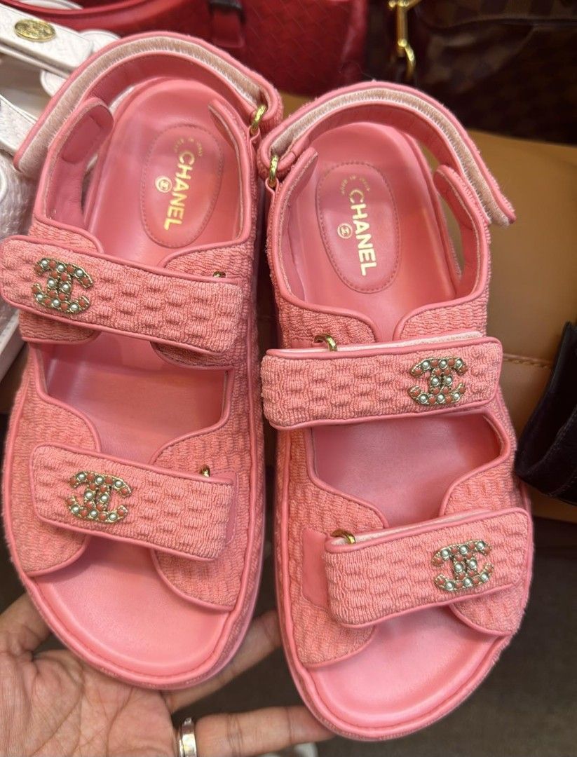 Authentic Chanel Dad Sandals Size 39 (Category: Luxury Accessories) located in Rizal. Submitted by SummerPeaCloset (Listing ID 1388493524, Image 1). Description: Authentic Chanel Dad Sandals Size 39 Used rarely With box and dustbag.