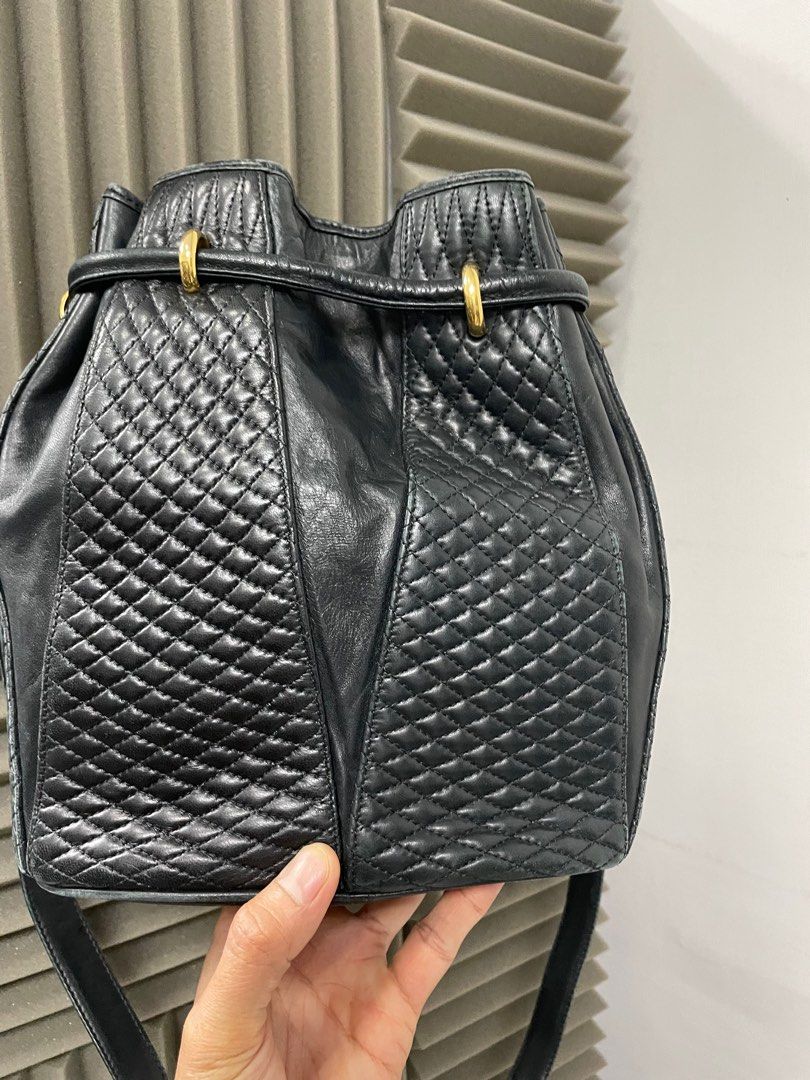 BALLY Vintage Black Quilted Leather Drawstring Bag (Category: Luxury Bags & Wallets) located in Manila. Submitted by luxemax_09 (Listing ID 1388428475, Image 2). Description: .