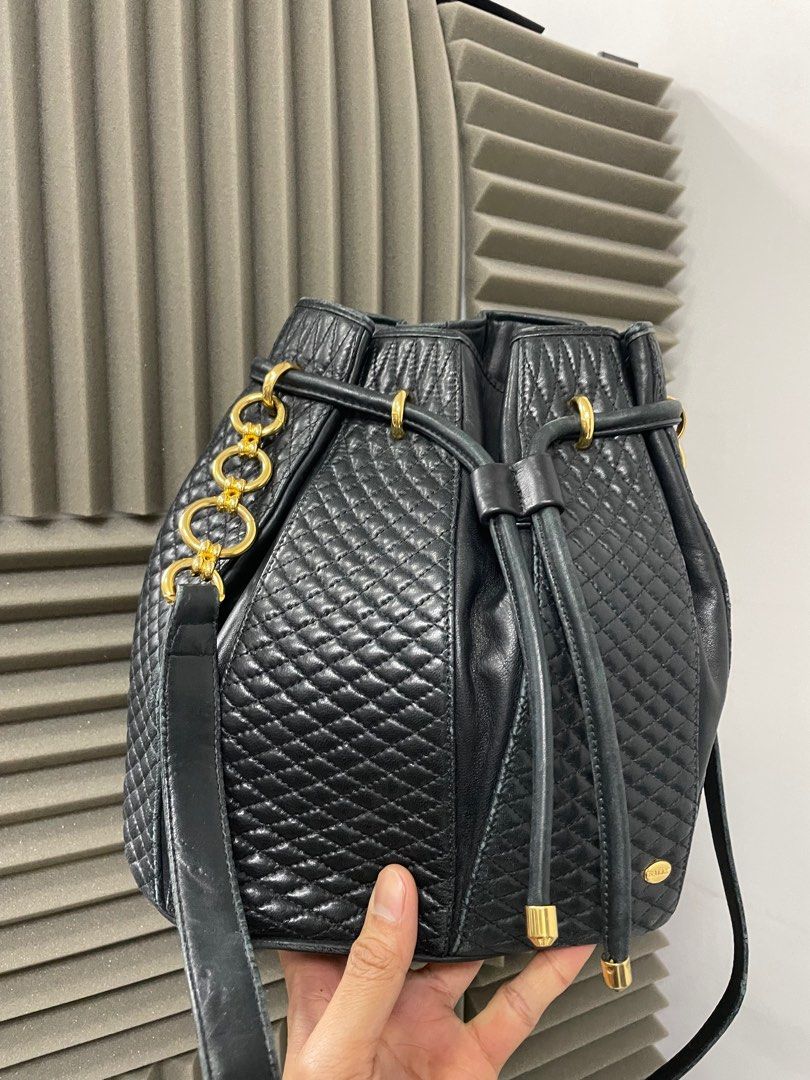 BALLY Vintage Black Quilted Leather Drawstring Bag (Category: Luxury Bags & Wallets) located in Manila. Submitted by luxemax_09 (Listing ID 1388428475, Image 3). Description: .