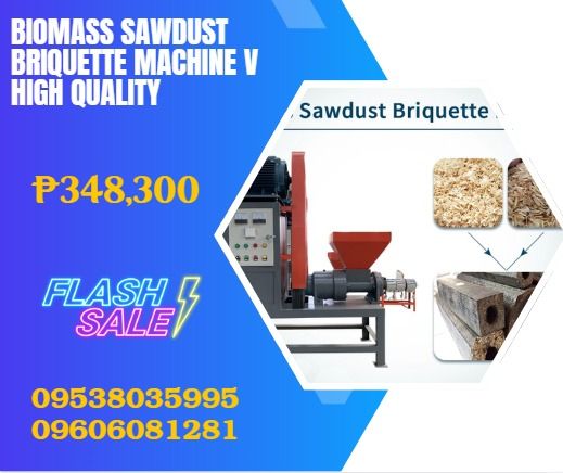 BIOMASS SAWDUST BRIQUETTE MACHINE V HIGH QUALITY (Category: Industrial Equipment) located in Caloocan City. Submitted by 09051674995 (Listing ID 1388360128, Image 1). Description: Power 18.5kw Capacity 200-280kg/h Dimension 1.67*0.68*1.55m Diameter of briquette 50mm Weight : 600kg Inlet particle size ≤5mm Raw material moisture 8-12% Note: This price is for screw propeller of type ①. If you need type ② or type ③, you can make up the difference.(If