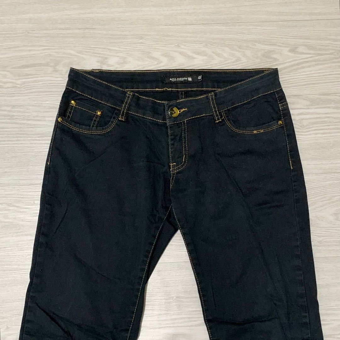 Black Low Waist Jeans (Category: Jeans) located in Magalang. Submitted by byali (Listing ID 1388493853, Image 1). Description: Bought in Italy Label: Miss Natalie Mode of Payment: - GCash - Meet-up.