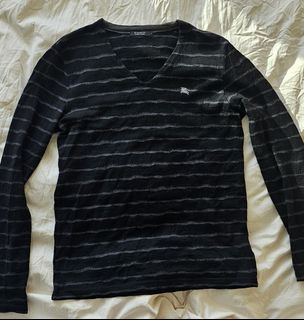 Burberry Black Label 條紋V領毛衣 日本製64197538485249110