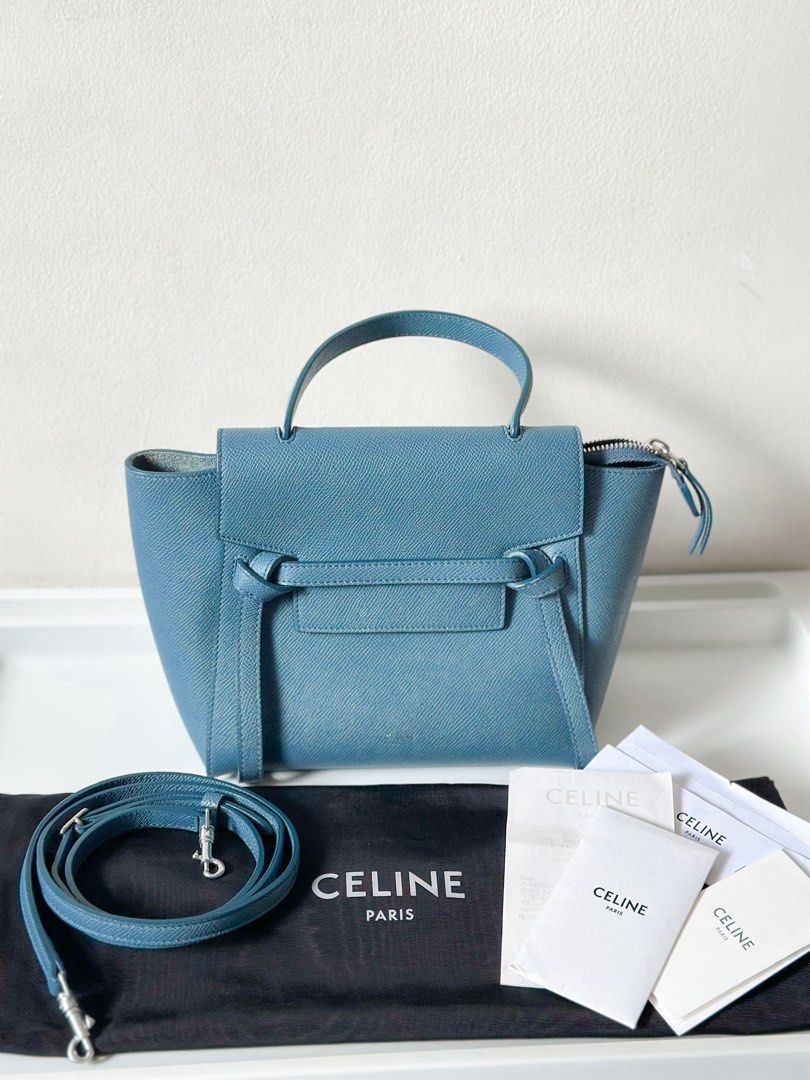 Celine Beltbag Nano (Category: Luxury Bags & Wallets) located in Taguig. Submitted by jrsurposa (Listing ID 1388328187, Image 2). Description: FOR SALE: Celine Beltbag Size: Nano Color: Slate Blue With dustbag, strap, receipt, booklet.