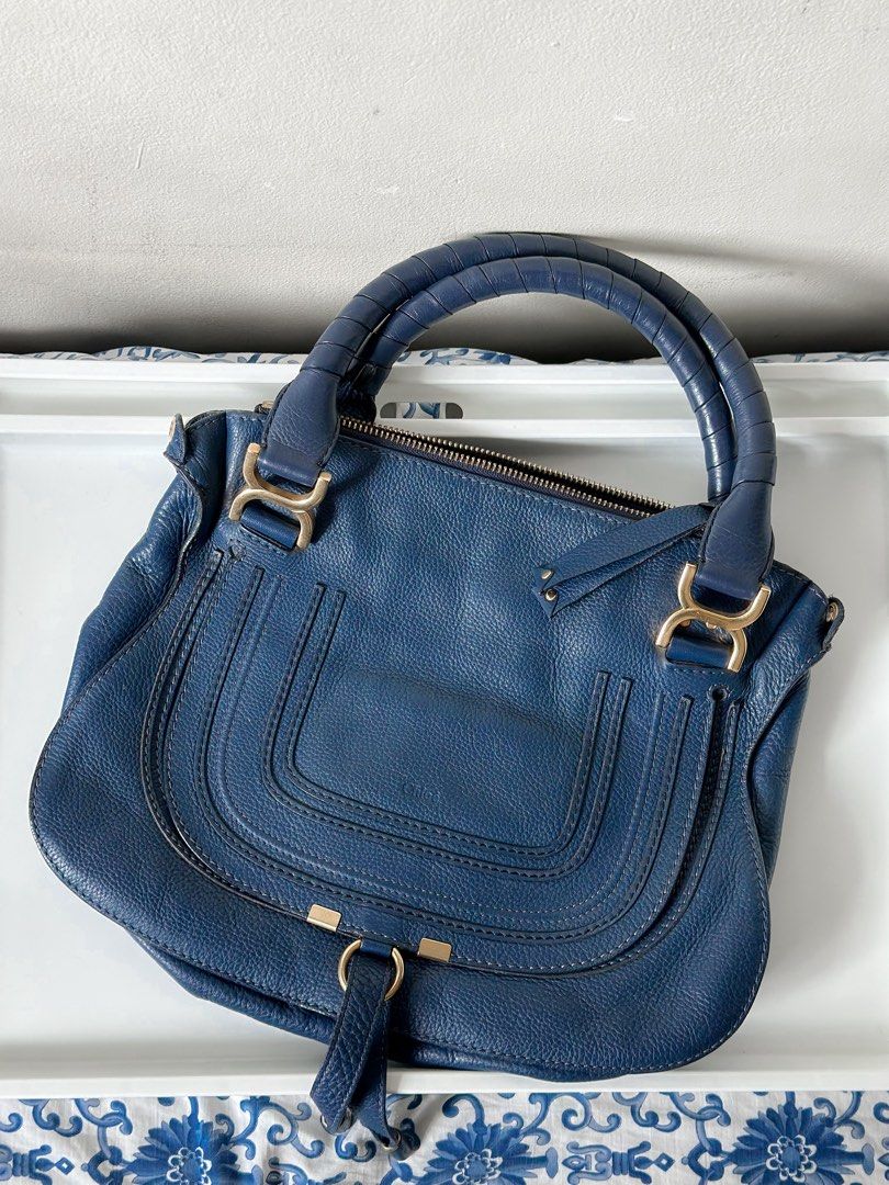 Chloe Marcie (Category: Luxury Bags & Wallets) located in Taguig. Submitted by jrsurposa (Listing ID 1388336837, Image 2). Description: FOR SALE: Chloe Marcie Color: Navy Blue Size: Medium With dustbag & strap.