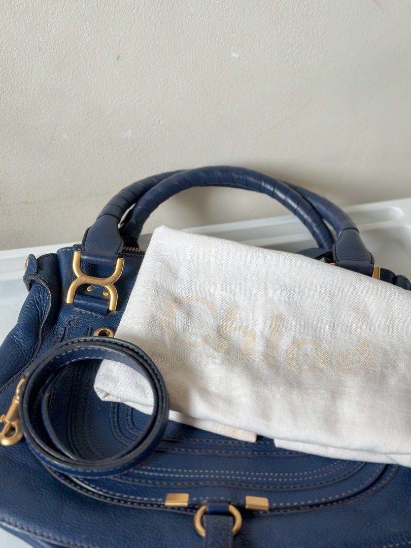 Chloe Marcie (Category: Luxury Bags & Wallets) located in Taguig. Submitted by jrsurposa (Listing ID 1388336837, Image 3). Description: FOR SALE: Chloe Marcie Color: Navy Blue Size: Medium With dustbag & strap.