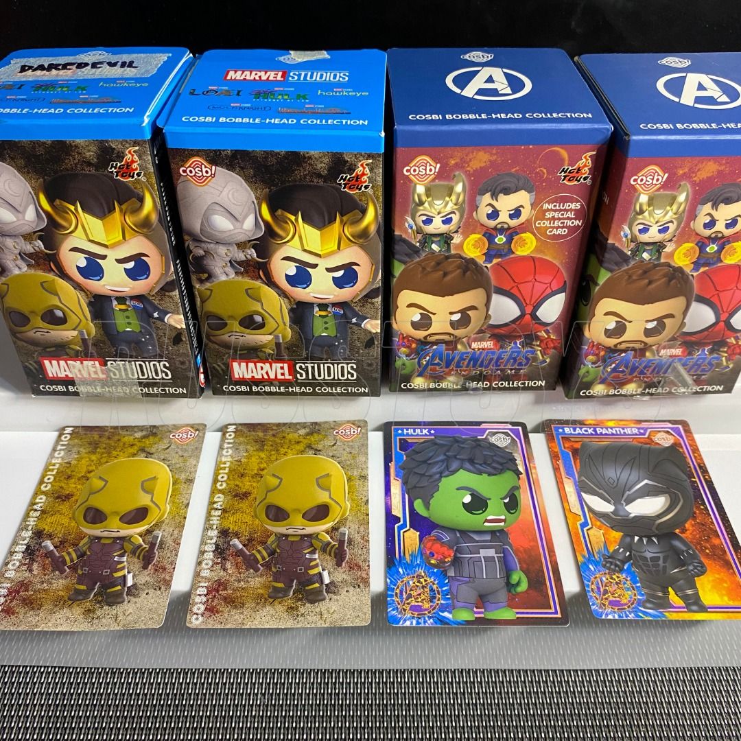 Cosbi Daredevil Hulk Black Panther (Category: Figurines & Statues) located in Bacoor. Submitted by russellevanstoys (Listing ID 1388410561, Image 1). Description: Cosbi Daredevil Hulk Black Panther With card/opened box/opened foil Php 700 each Daredevil 1 - SOLD Daredevil 2 - SOLD Endgame Hulk - Available Endgame Black Panther - Available MOP: BPI/GCASH MOD: Pickup only via Lalamove/Grab Location: Bacoor Cavite/Gil Puyat Makati.