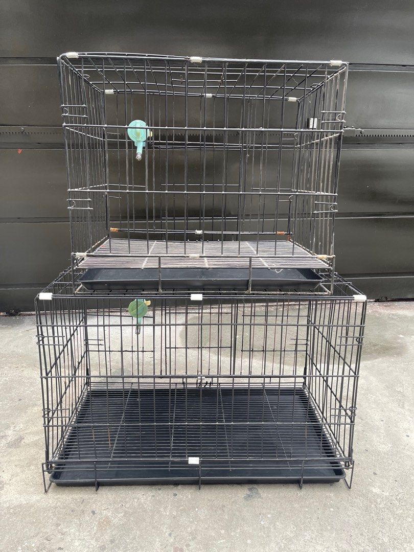 Dog Cage (L ans 2XL) (Category: Homes & Other Pet Accessories) located in Valenzuela. Submitted by patpeev (Listing ID 1388362270, Image 2). Description: For sale ✅ Large Dog Cage - 23x16x19 inches - Used - Collapsible - With poop tray and water feeder - Issue: broken door latch (encircled) - Php 300 ❌ 2XL Dog Cage *SOLD* - 30x20x22.5 inches - Used - Collapsible - With poop tray and water feeder - Php 700 RFS: Decluttering 📍Marulas, Valenzuela C