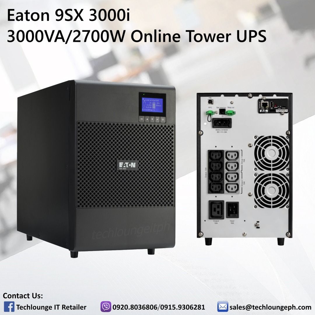 Eaton 9SX 3000i, 3000VA/2700W, 230V, Input: IEC C20, Outputs: 8x IEC ...