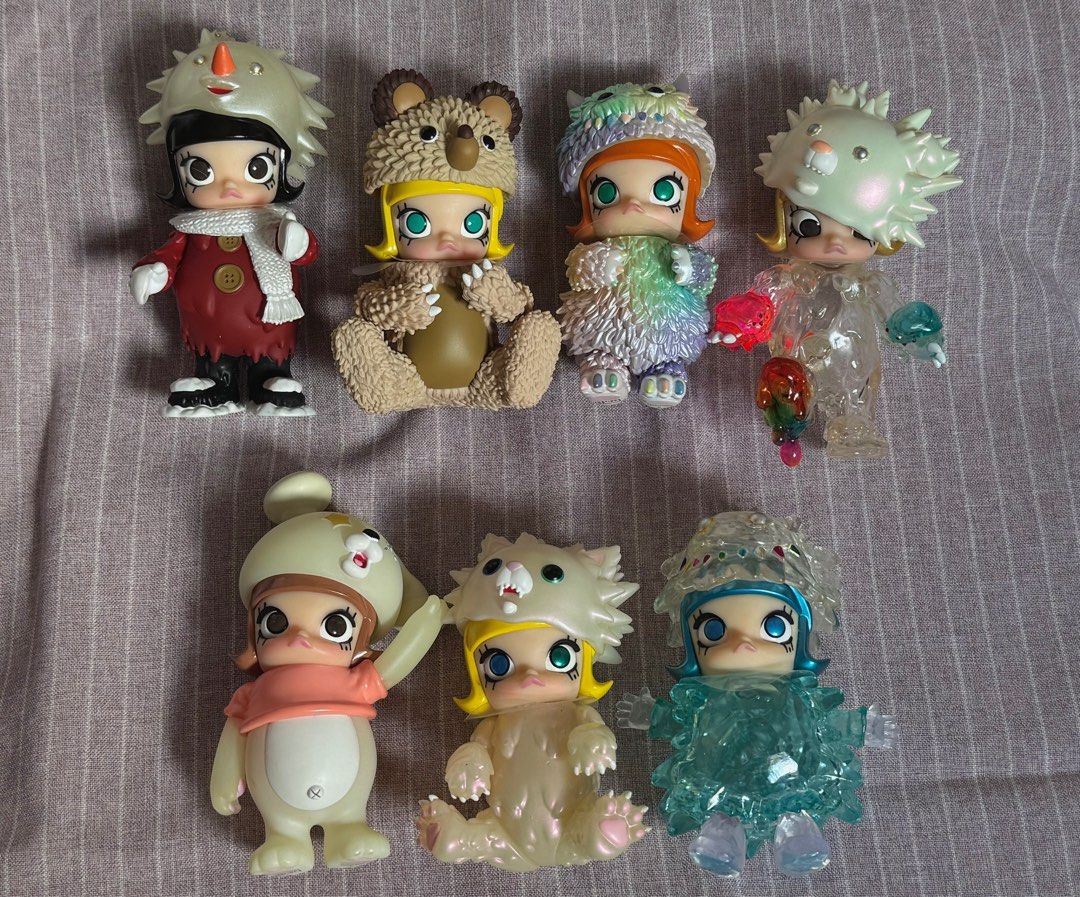 Erosion Molly (MOLLY x INSTINC TOY) (Category: Designer & Blind Box Toys) located in Manila. Submitted by shopcutecollectibles (Listing ID 1388366307, Image 1). Description: Erosion Molly Costume Series (Molly x Instinc Toy) PRICE: 450 php each (800 php SRP) - 1,200 php for 3 figures; 400 php each for 5 figures and above ! 2.6k php for TAKE-ALL ! • Bear 1:1 Ratio RFS: Need space for new figures hehe [includes original packaging, cards and accesso