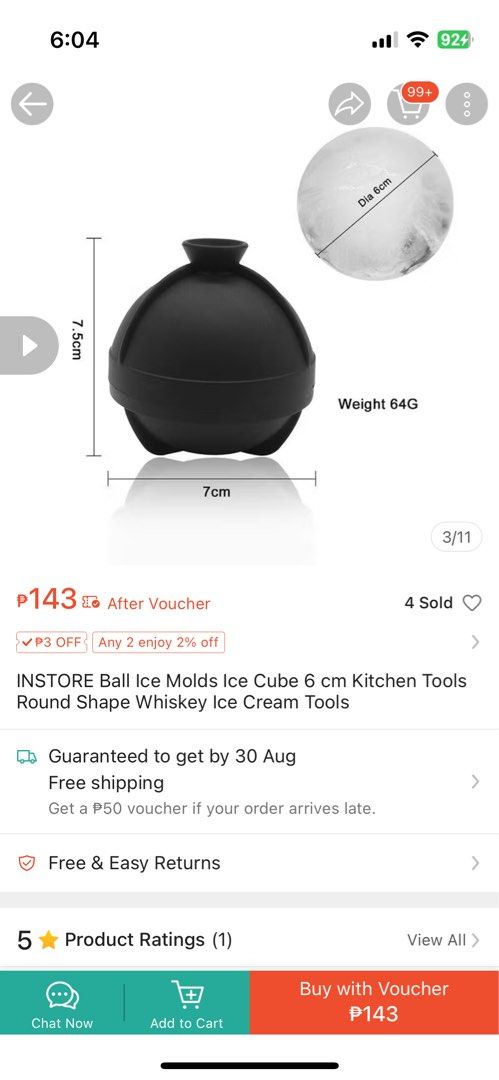 Ice Cube Molder (Category: Other Kitchenware & Tableware) located in Malolos. Submitted by timelesstreasuresthrift (Listing ID 1388482036, Image 2). Description: Good condition Bought for ₱140 selling for only ₱80 MOP: GCash/ GoTyme/ SeaBank/ Maya/BPI Delivery: J&T/Flash/LBC RFS: Need extra funds Note: * Payment first policy * Can do meet-up if around Malolos, Bulacan only * Price Negotiable.