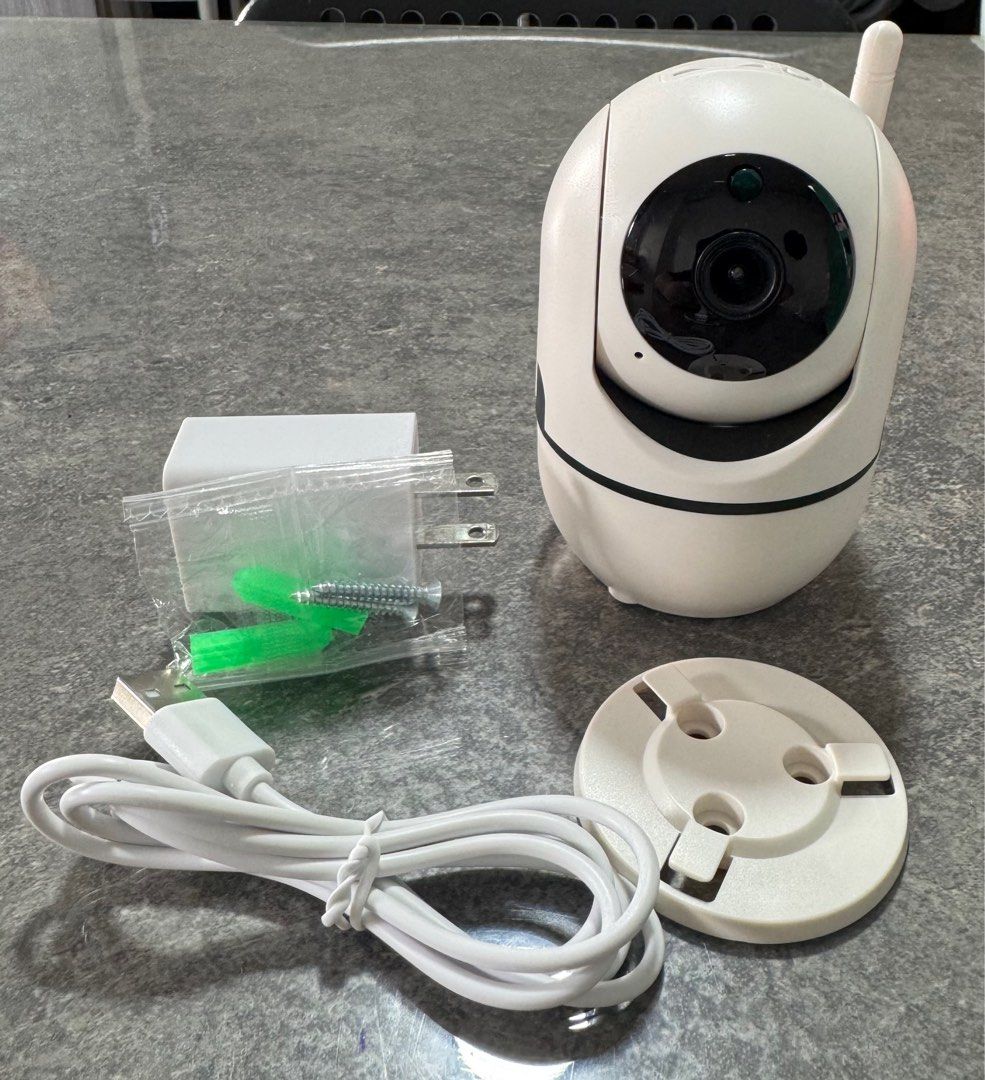 IP Camera - Intelligent Camera (Category: Security Systems & CCTV Cameras) located in Singapore. Submitted by ysy_2809 (Listing ID 1388374073, Image 2). Description: - HD IP Camera - WiFi enabled - Built-in audio - Includes power adapter, mounting hardware, and USB cable - Perfect for home security and monitoring.