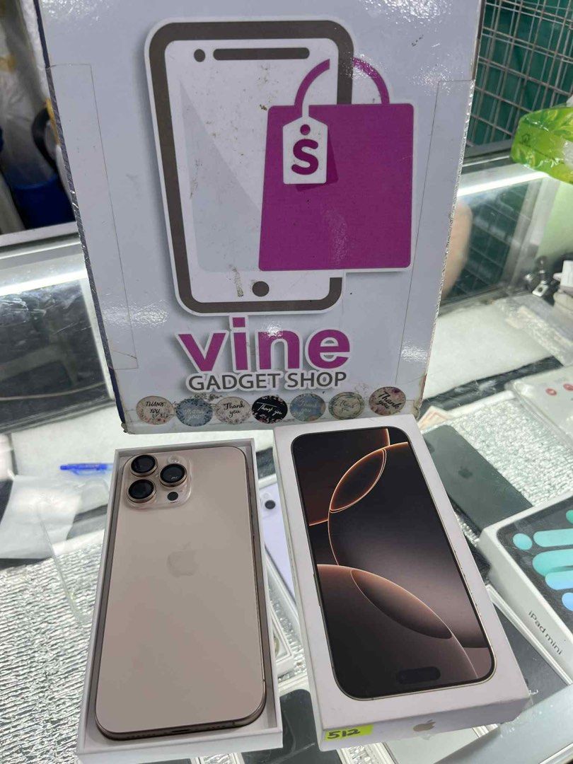iphone 16 pro max 512gb good as new 43 cycle count ntc variant (Category: iPhone 16 Series) located in Cainta. Submitted by vine_gadget_shop (Listing ID 1388346849, Image 2). Description: iphone 16 pro max 512gb good as new complete package ntc variant 43 cycle count 100 beta health warranty until june 2026 pick up store greenhills shopping center we accept trade in we accepy credit card and ggives ,spay later,skyro installment we do cod and door