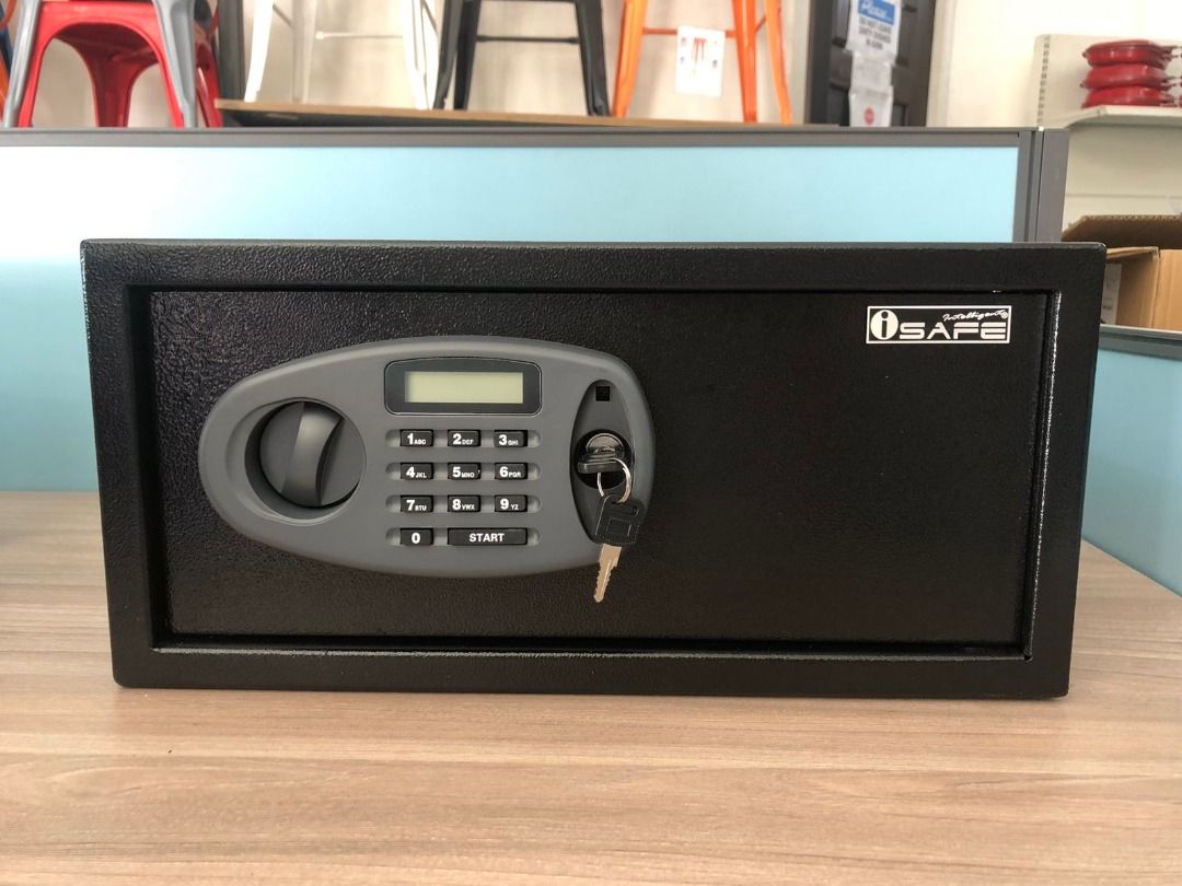 iSAFE™ SFLCD40 Electronic Digital Safe with LCD (Category: Safe) located in Taguig. Submitted by costuless.taguig (Listing ID 1348099621, Image 3). Description: Item Code: SFLCD40 SALE PRICE: ₱3,699.00 Note: Price may change without prior notice. iSAFE™ Electronic Digital Safe ♡ Colors: Beige & Black ♡ Size: H23 x W44 x D38cm (Laptop size) ♡ Material: Steel ♡ Simple keypad interface ♡ One-touch re-set button inside safe ♡ Time out period: After 3