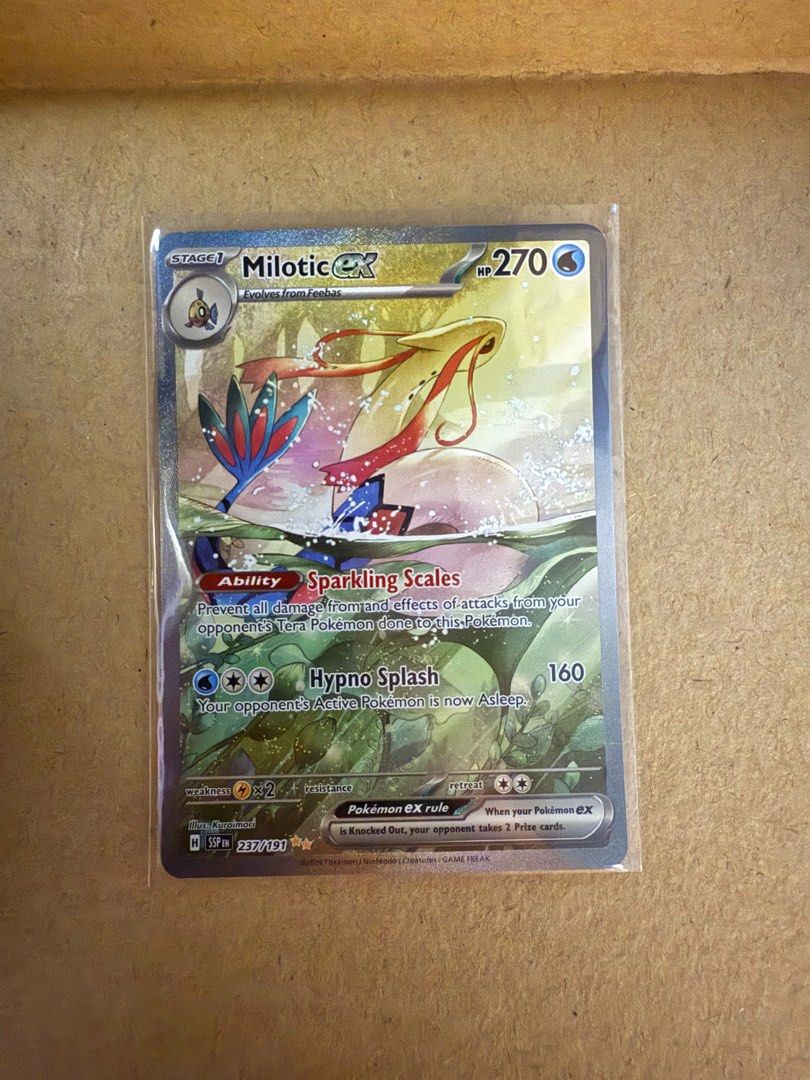 Milotic ex #237 - SIR (Category: Raw Singles) located in Pasig City. Submitted by chaosharbinger (Listing ID 1388492001, Image 3). Description: Milotic ex #237 - SIR - from Surging Sparks - fresh pull - unwanted hit - negotiable price .