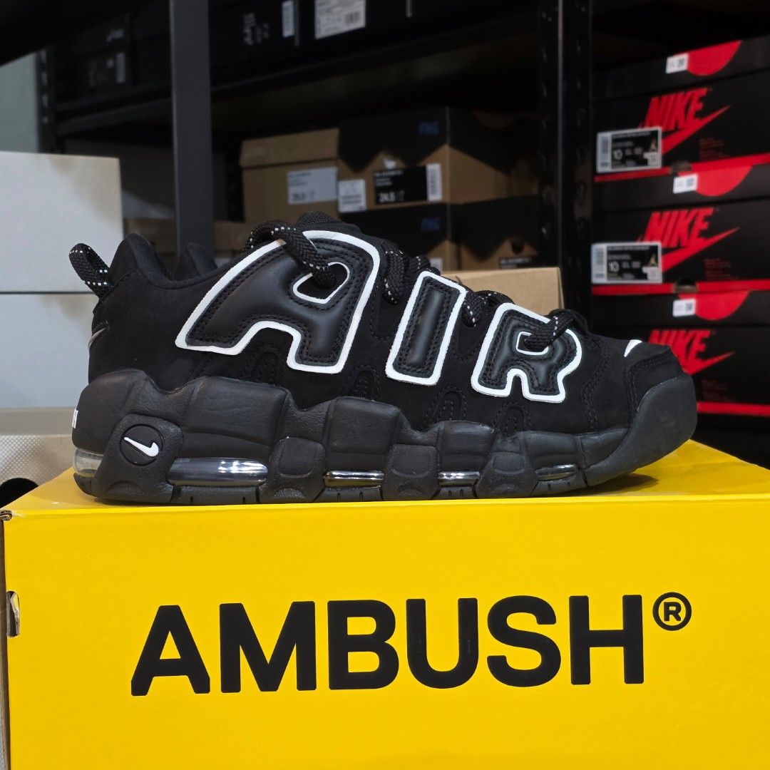 Nike x Ambush Uptempo Low Black (Category: Sneakers) located in Taguig. Submitted by kickstomeetyou (Listing ID 1388461921, Image 1). Description: Nike x Ambush Uptempo Low Black US 9 (27cm) - 12k.