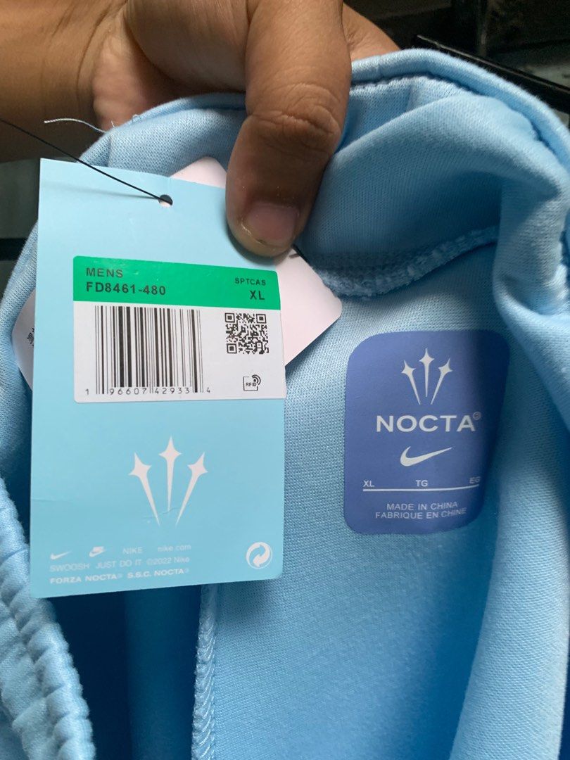 NOCTA TECH FLEECE (Category: Coats, Jackets and Outerwear) located in Manila. Submitted by dendenocil51476 (Listing ID 1388421381, Image 3). Description: Nocta Texh Fleech baby blue Size: XL BRAND NEW ₱-5499.