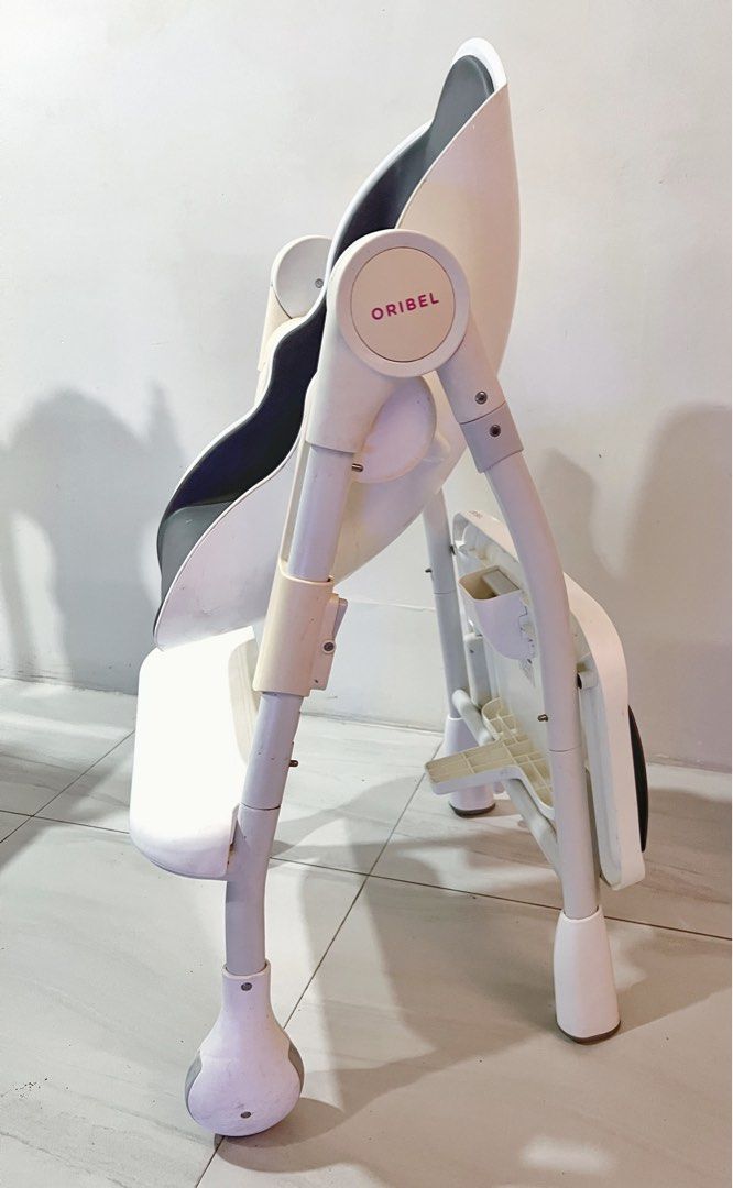 Oribel cocoon high chair (Category: Baby High Chairs) located in San Pedro. Submitted by prelovedfromsouth_9 (Listing ID 1388370043, Image 1). Description: - Slate gray - with cup holder and strap - meet up or delivery from San pedro laguna or nearby locations (ie, alabang, binan, sta rosa) - slightly negotiable.
