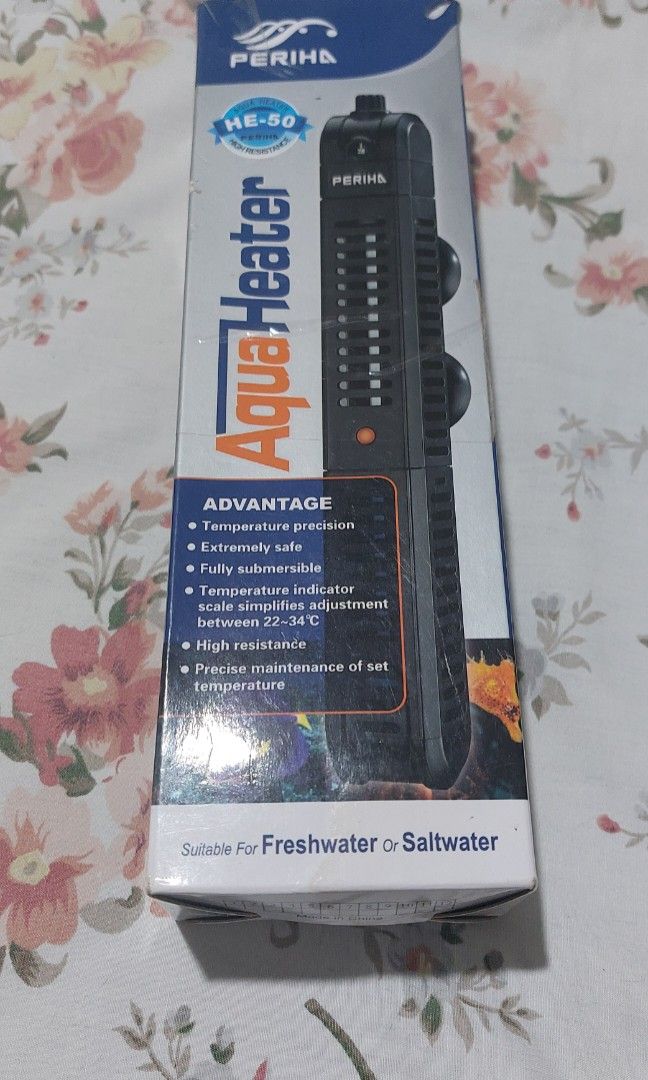 Periha HE-50 Aquaheater (Category: Homes & Other Pet Accessories) located in Agdangan. Submitted by chuisstuff (Listing ID 1388419392, Image 1). Description: Never used Periha Aquaheater HE-50 (50 Watts) rfs: decluttering Non-COD Transaction.