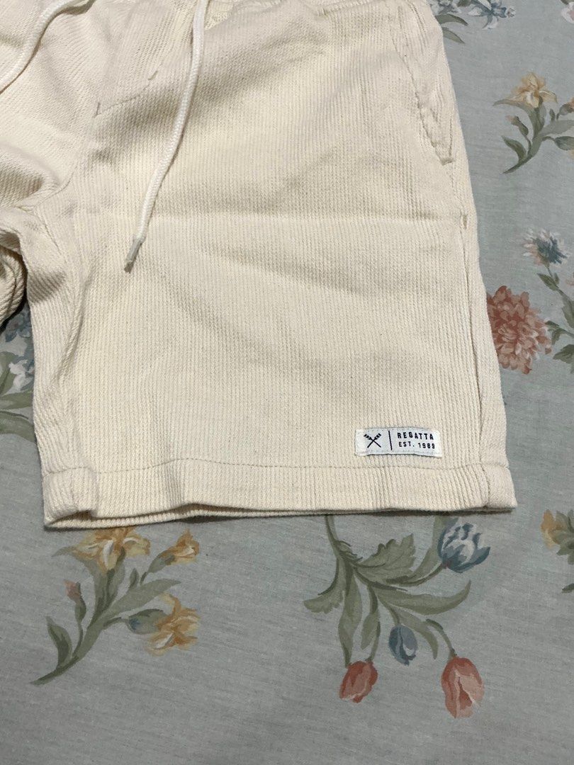 Regatta corduroy shorts (Category: Shorts) located in Manila. Submitted by 888declutters (Listing ID 1388495047, Image 2). Description: Fits M to L adjustable Unisex helping tags: cream white shorts, white shorts .