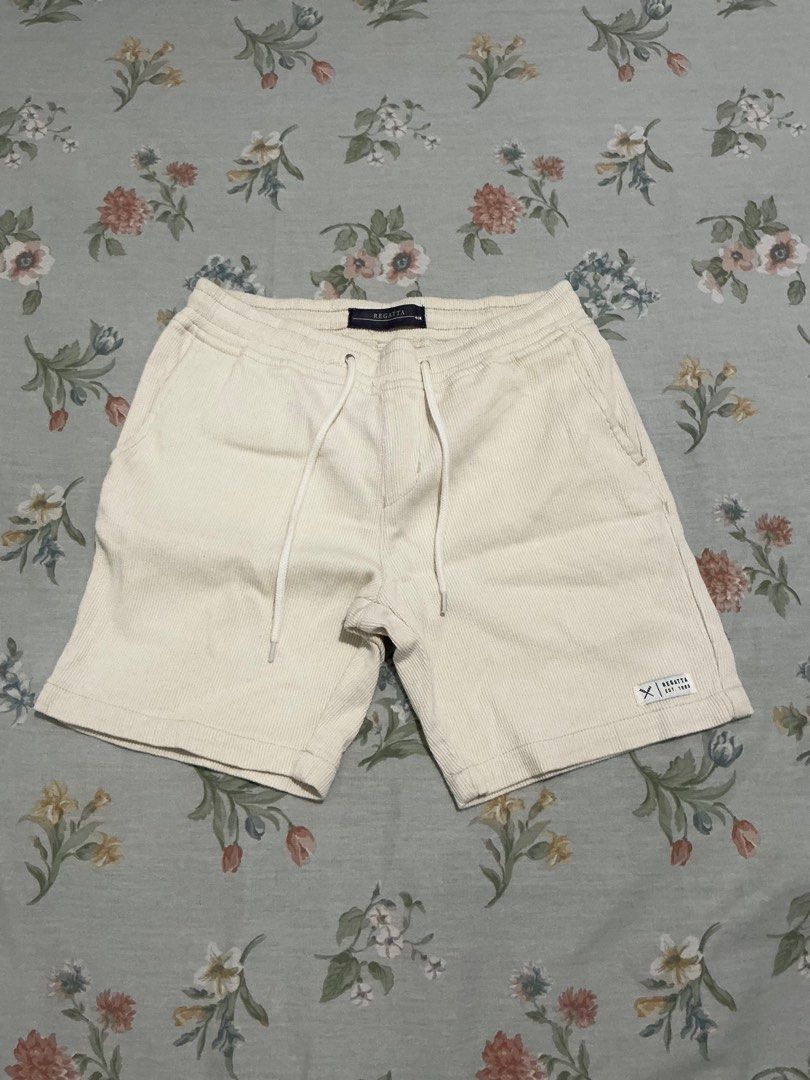 Regatta corduroy shorts (Category: Shorts) located in Manila. Submitted by 888declutters (Listing ID 1388495047, Image 1). Description: Fits M to L adjustable Unisex helping tags: cream white shorts, white shorts .