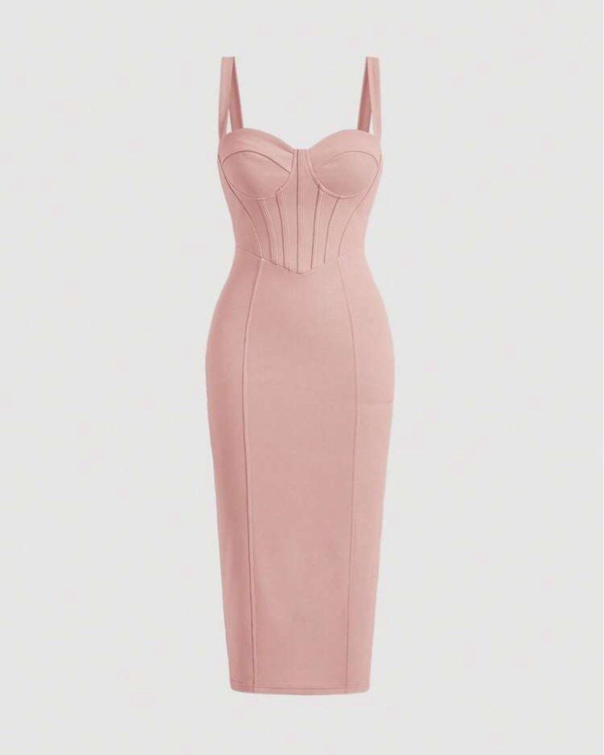 SHEIN Belle Split Back Cami Dress (Category: Dresses) located in Pagadian. Submitted by kcmph (Listing ID 1388422923, Image 1). Description: Used once like new Stretchable Fitted Dress Nakakapretty when worn Pm for ww photos Fits XS to Semi med.