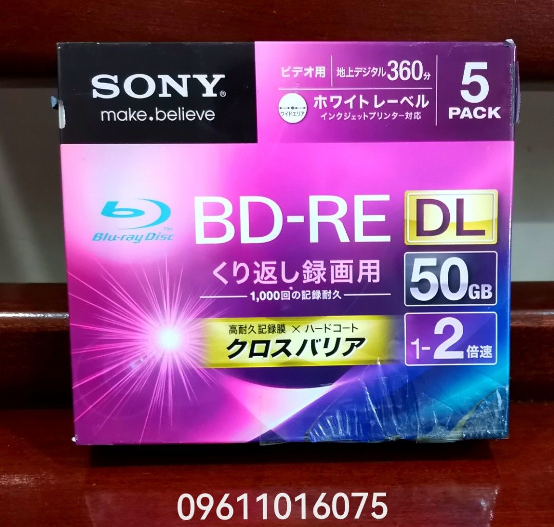 SONY BLURAY DISC BD-RE 50GB DL (Category: Portable Audio Accessories) located in Cebu City. Submitted by cebu_vintage_audio (Listing ID 1388438012, Image 1). Description: SONY BD-RE Dual Layer 50GB Sealed, brand new.