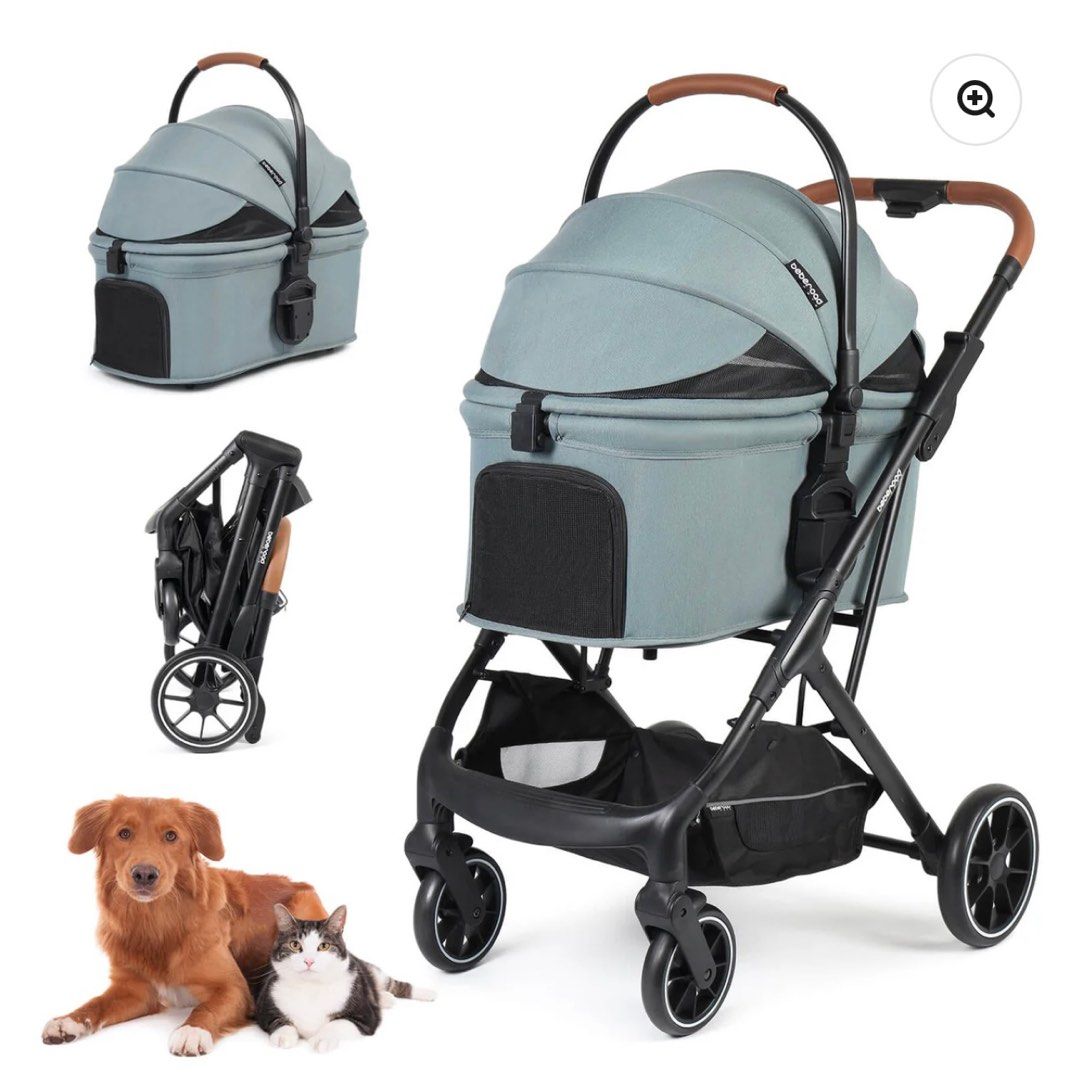 BEBEROAD T6 LUXURY PET STROLLER (Category: Homes & Other Pet Accessories) located in Manila. Submitted by makeupetc (Listing ID 1388370617, Image 1). Description: • lightweight aluminum frame (6.5kg) • one-hand quick fold • 360° swivel front wheels + rear brakes • breathable mesh canopy • removable/washable liner • safety leash clips inside • max load: 20kg (cats/small dogs) • folded size: 57 × 30 × 65 cm • unfolded size: 86 × 48 × 100 cm .