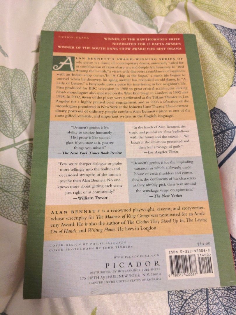The Complete Talking Heads by Alan Bennett (Category: Storybooks) located in Baguio. Submitted by fosterthe (Listing ID 1388471760, Image 2). Description: Paperback Very Good condition The Complete Talking Heads by Alan Bennett Issues: Remaindered.