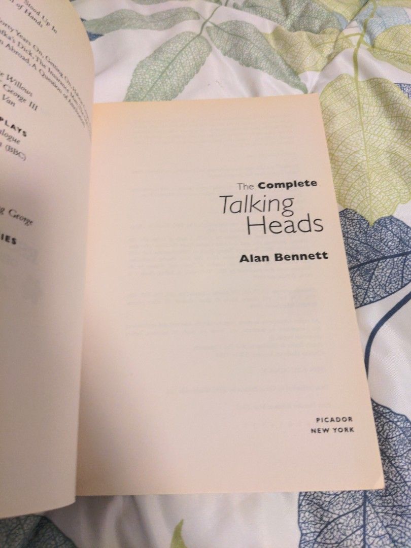 The Complete Talking Heads by Alan Bennett (Category: Storybooks) located in Baguio. Submitted by fosterthe (Listing ID 1388471760, Image 3). Description: Paperback Very Good condition The Complete Talking Heads by Alan Bennett Issues: Remaindered.