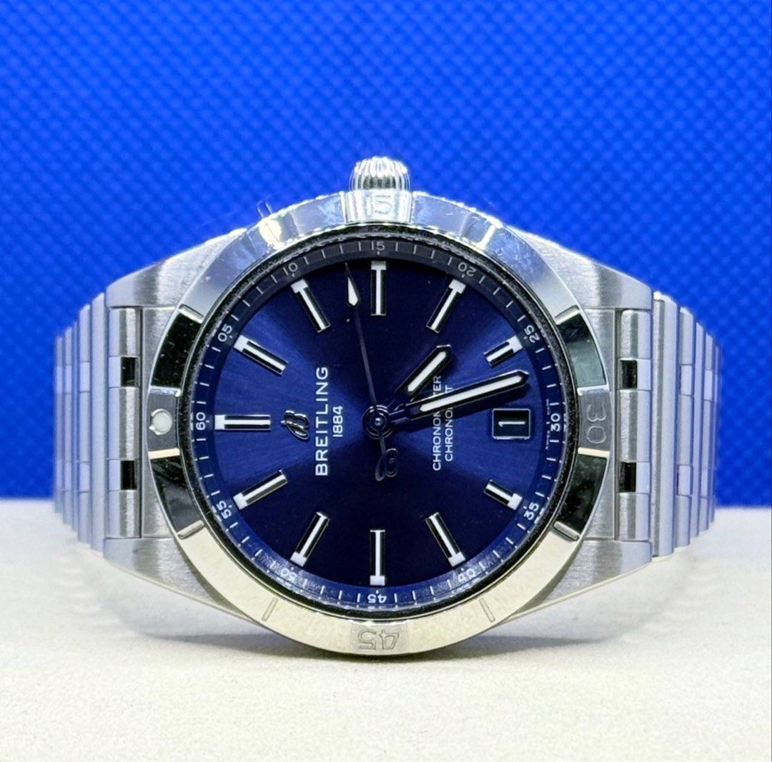 [Unpolished] Pre Owned 10/2021 Breitling Chronomat Automatic 36 Blue Dial A10380101C1A1 (Category: Watches) located in Singapore. Submitted by worthytime (Listing ID 1388333777, Image 1). Description: 🫵Join my Tele-gram channel for latest updates: https://bit.ly/telecwxwatches ➡️Breitling Chronomat Automatic 36 Blue Dial A10380101C1A1 ➡️October 2021 (6 Months In-House Warranty) ➡️Mint Condition (Unpolished) ➡️Watch & Card Only (No Box) 💡Retail 