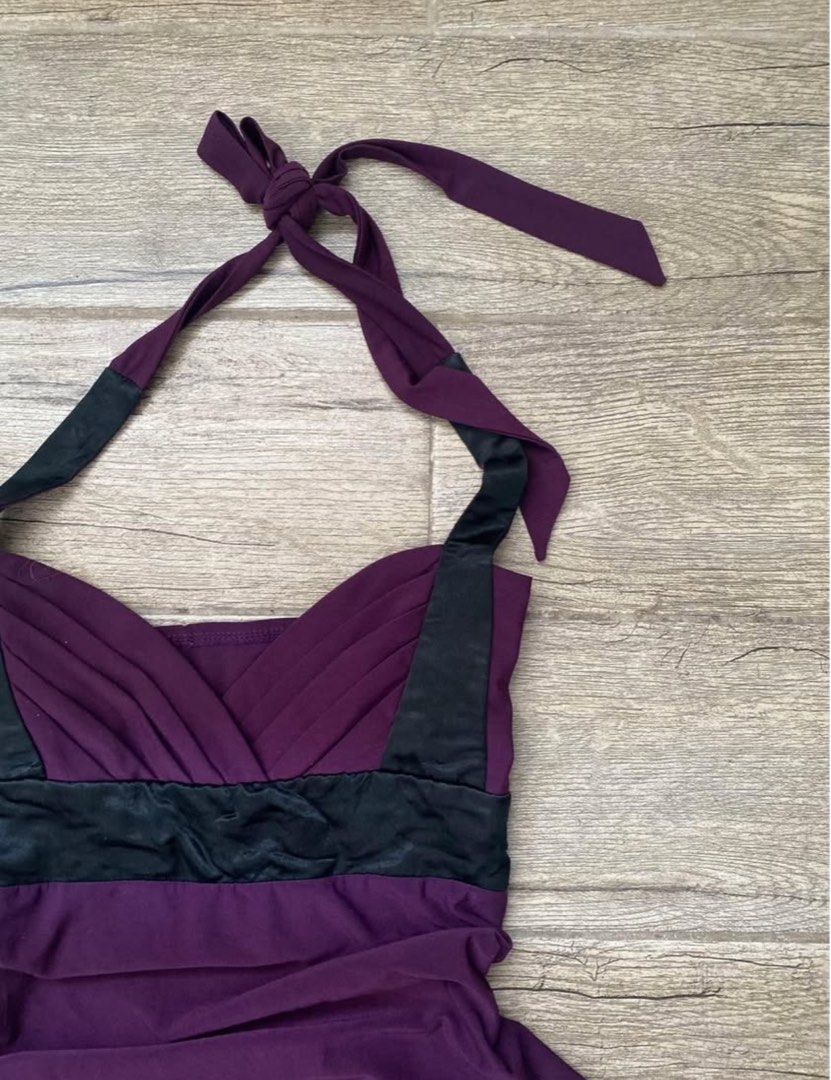 2000s purple plum halter dress (Category: Dresses) located in Cebu City. Submitted by rylscloset (Listing ID 1388575910, Image 2). Description: 💗 super light and airy 💗 flows with movements 💗 halter is made of satin 💗 so pretty! .