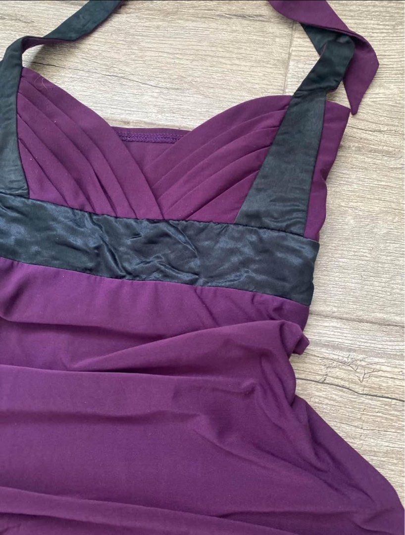 2000s purple plum halter dress (Category: Dresses) located in Cebu City. Submitted by rylscloset (Listing ID 1388575910, Image 3). Description: 💗 super light and airy 💗 flows with movements 💗 halter is made of satin 💗 so pretty! .
