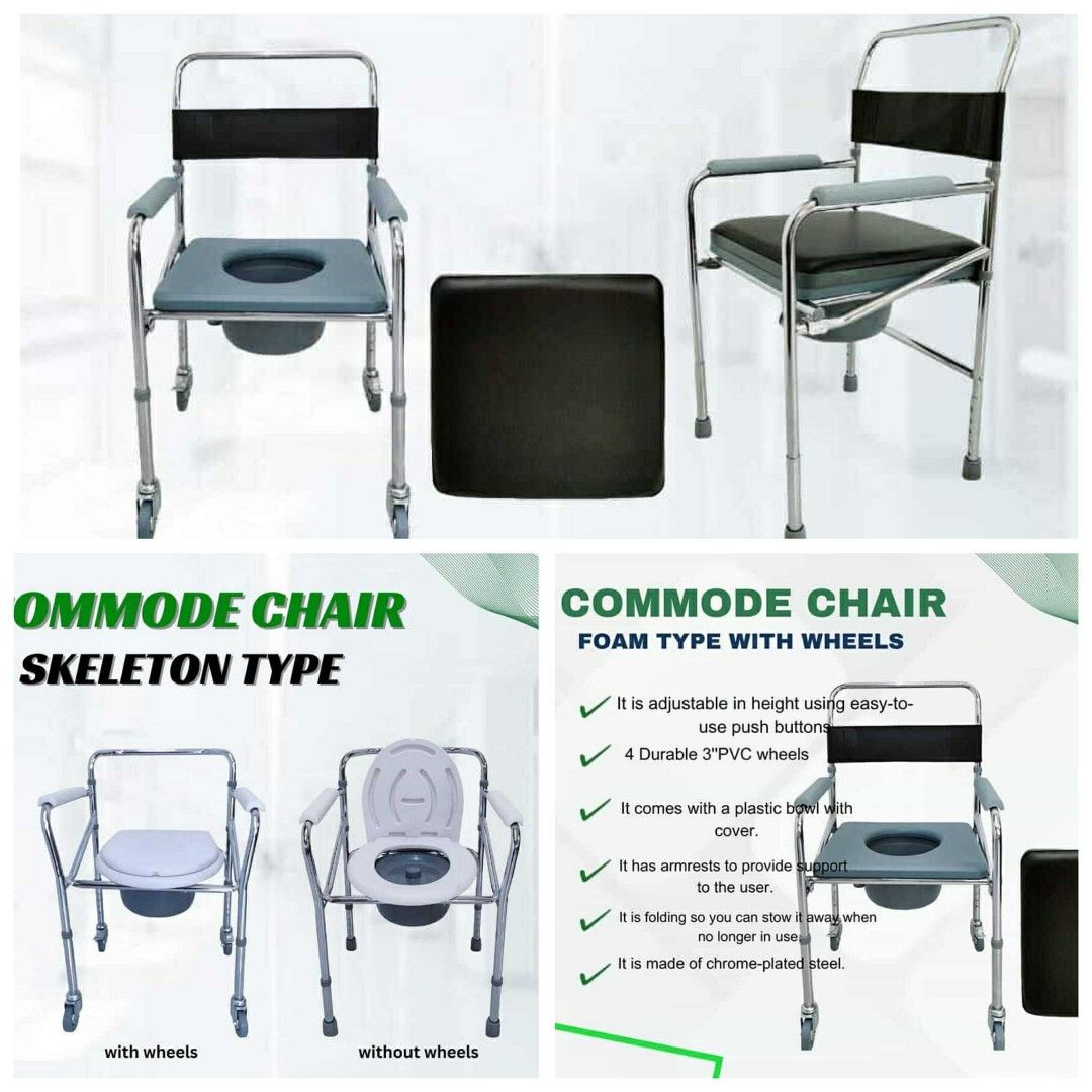 Adjustable adult commode chair (Category: Braces, Support & Protection) located in Manila. Submitted by cattleyaro61723 (Listing ID 1388698428, Image 1). Description: we accept bulk orders brandnew affordable onhand negotiable good quality and condition open for pick up and delivery high quality we also sell many medical supplies call me 09268225723 cod,gcash,bank transfer lifetime time free service.